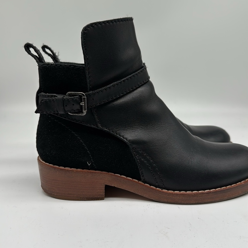 Acne black leather and suede ankle boots 6 - Picture 2 of 5
